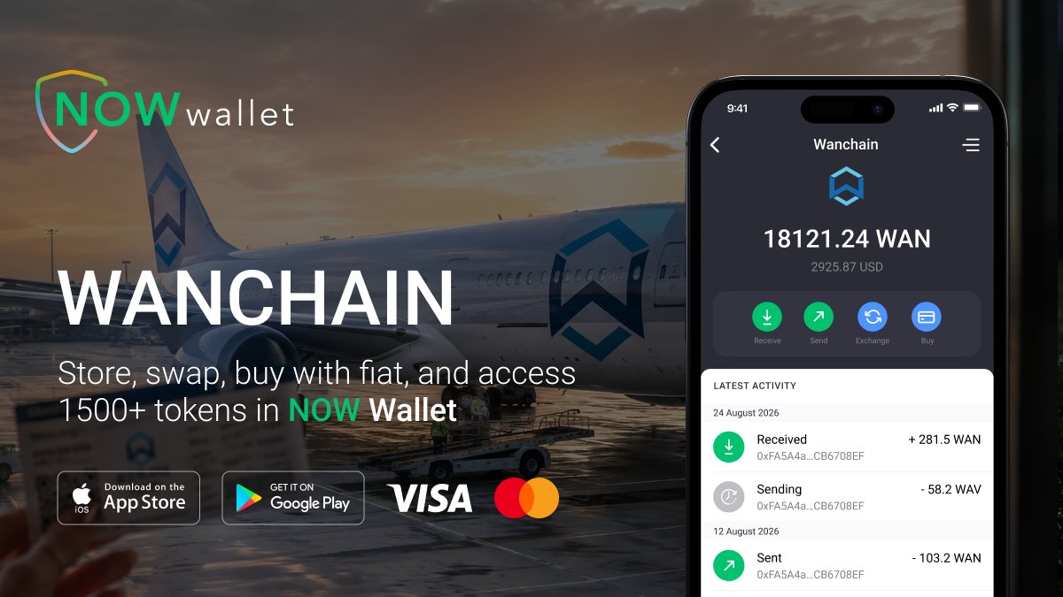 NOW_Wallet's tweet photo. The destination is getting closer ✈️

While everyone’s rushing to catch their flight, @wanchain_org is already on its way: connecting EVM + non-EVM networks and building the infrastructure for a more interoperable Web3.

Get $WAN in NOW Wallet:
🔗 https://t.co/1rhqYQfKnD https://t.co/OmqsNZgjKx