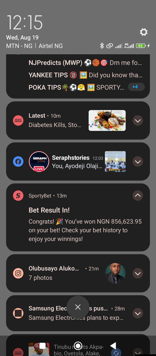 Adefolarin35184's tweet photo. @36Biln @SportyBetNG bring back my winnings, why did you remove my winnings. I got 2 notifications that I won #856,623.95 on 2 betslips making it a total of 1,713,247.9. I have been waiting for this winning since morning. I opened 1 notification I did not see anything, I don refresh tire https://t.co/eqiIfPM1em