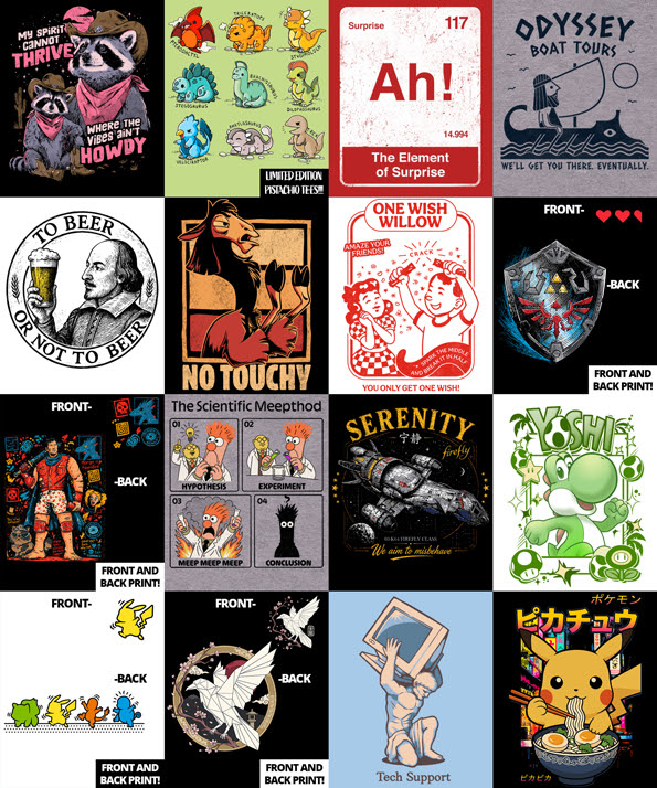 qwertee's tweet photo. 👍 5 People who RePost this WIN a FREE TEE!! 😎 Our INCREDIBLE MEGA INSANITEE SALE continues at https://t.co/1pQUdB18OB!!!! 🤩 👕 Get RANDOM TEES - including those shown - for only £4/€5/$6 each!! ✅ +FREE SHIPPING when you Buy ANY 6+ TEES too!!!

😍 It's our absolute favourite sale - we sell random designs from our back-catalogue (like those below) for the INSANELY LOW price of £4/€5/$6 per tee!!

😸 Did you miss out on that extra cute cat design last month? 🥰 Buy some random tees to see if you can pick one up there! 👌🏼 There are over 3000 designs available in this sale so you're sure to find something you like!

⚡️ BONUS: We even have a few sweaters, zipped hoodies, and pullover hoodies on sale for a reduced price so this is a great time to try those out!

⚠️ Warning: Stock has almost RUN OUT so BE QUICK to Avoid Disappointment!!!