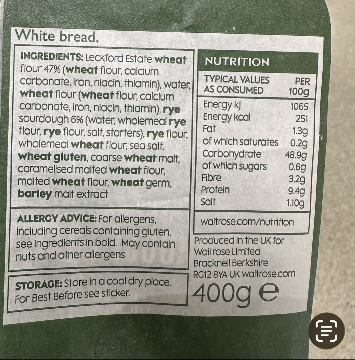 icecoldg_t's tweet photo. FOLIC ACID FREE BREAD - says so on the label! 

However, when I asked the baker to check the ingredients on their ‘hand-held’ monitor - it showed folic acid IS in the ingredients list! So they are deliberately hiding it. 

@waitrose - are you breaking the law?

@ClareCraigPath https://t.co/sRcJ2PgYJe