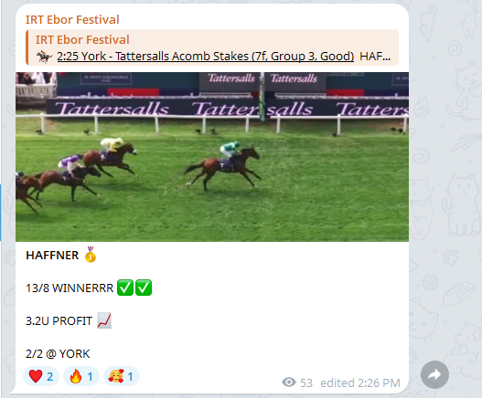RacingPointTips's tweet photo. 🔥 EBOR FESTIVAL - DAY 1 🔥

💰 25+ UNITS PROFIT

🏇 Air Force One 17/2 🥇
🏇 Haffner 13/8 🥇
🏇 Item 11/1 🥇
🏇 Henley On Thames 11/2 🥇
💥 Baker Blue 22/1 PLACE PROFIT
💥 Manatee Mehmas 10/1 PLACE PROFIT

What a start to Ebor Festival 🔥🏆 https://t.co/zsYAAOZKNy