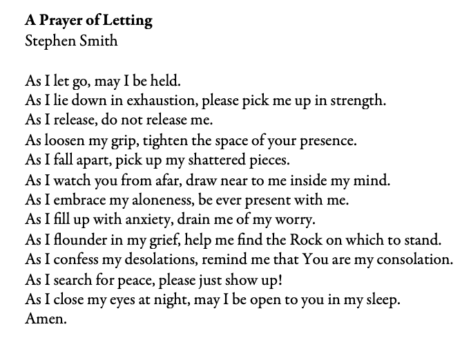 jr_briggs's tweet photo. A Prayer of Letting Go. https://t.co/GVG2XwAZ7K