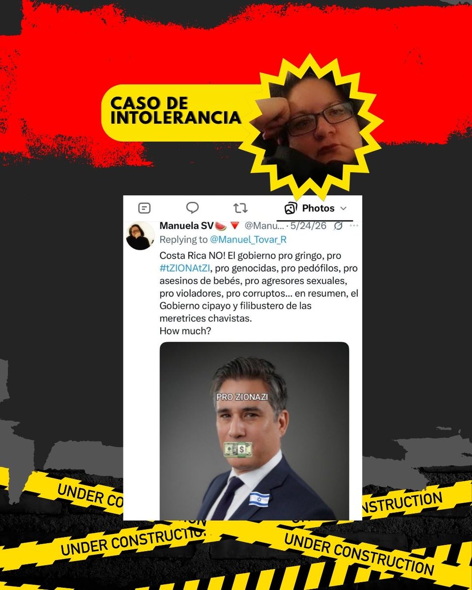 forofoccincr's tweet photo. @Manue_SV  usa sus redes sociales para promover el odio, en antisemitismo, es un caso evidente de intoleracia hacia el pueblo judio #humanrights #antisemitism #FBI #antisemitismo #mossad #homelandsecurity #DerechosHumanos https://t.co/fXKjqDISsy