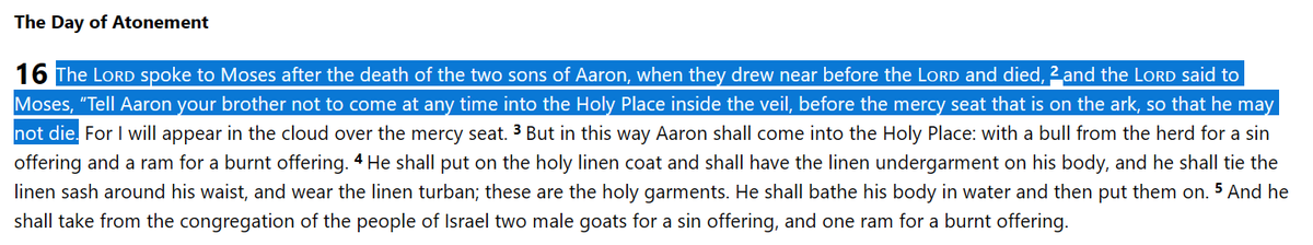 Ryneswice's tweet photo. @sola_chad God did not kill Nadab and Abihu for offering the wrong type of incense. They made an unauthorized offering and then died because they entered through the veil unprotected and encountered the all-consuming fire of God's glory above the ark. https://t.co/yFXHJxIp30