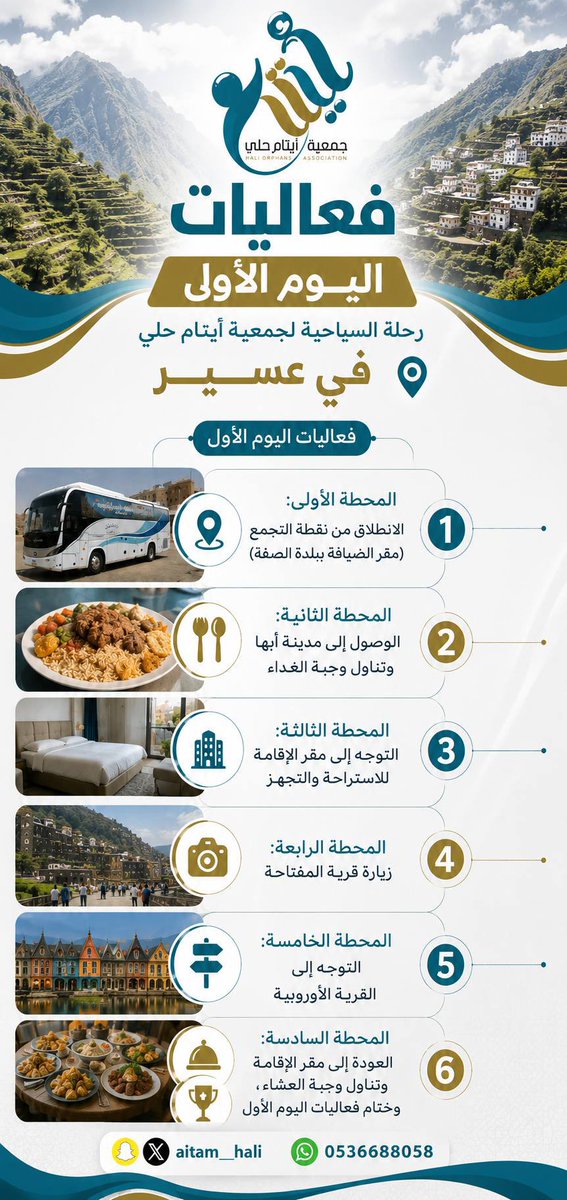 aitam__hali's tweet photo. 🌟| فعاليات اليوم الأول 🎯✨

🌎#القنفذة
📍#أيتام_حلي
✨#كن_رفيقا_للحبيب
⛰️#أيتام_حلي_في_عسير https://t.co/AWgOwxyVVC