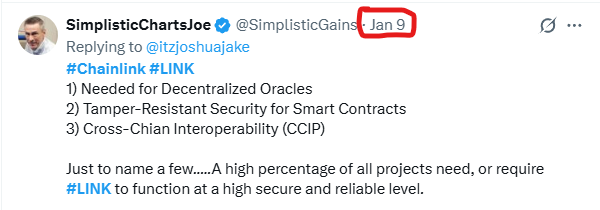 SimplisticGains's tweet photo. Yes, we've been a fan boy of #LINK since the start of 2026😎👇Our TOP 10 #AltCoins listed on #Patreon https://t.co/8ACREPwMzW
