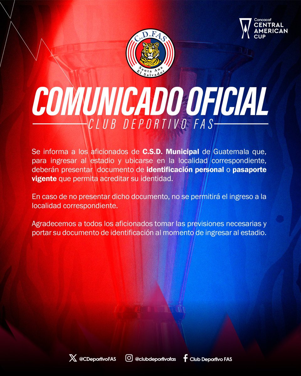 CDeportivoFAS's tweet photo. 🚨 𝑰𝑵𝑭𝑶𝑹𝑴𝑨𝑪𝑰Ó𝑵 𝑰𝑴𝑷𝑶𝑹𝑻𝑨𝑵𝑻𝑬 https://t.co/gQ9QSt26xL