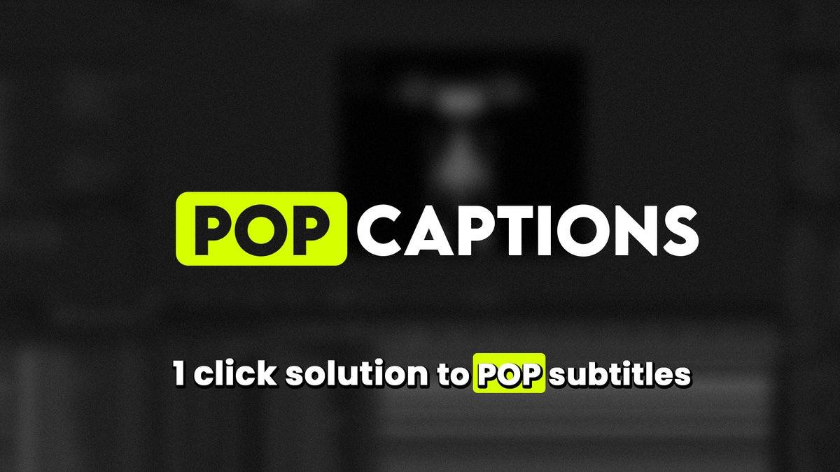 l22design's tweet photo. I made a tool to pop subtitles with one click,
fully editable non destructive workflow

https://t.co/3UcrotiIDP https://t.co/4LrLUAvL1r