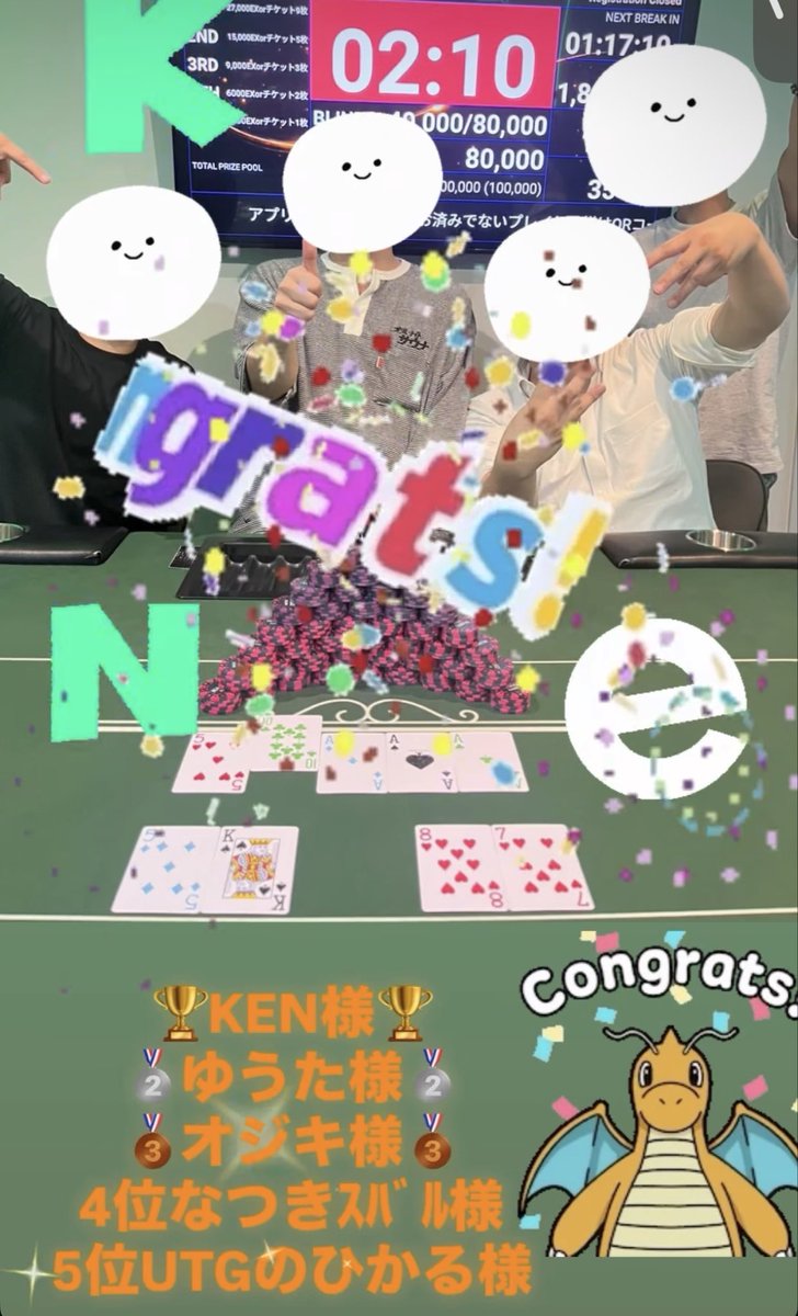 HAKUPOKER's tweet photo. 今日のトーナメント優勝は

KEN様でした🏆🥇✨🏆🏆

おめでとうございます😎🔥🔥🔥 https://t.co/pd6DeDkD78
