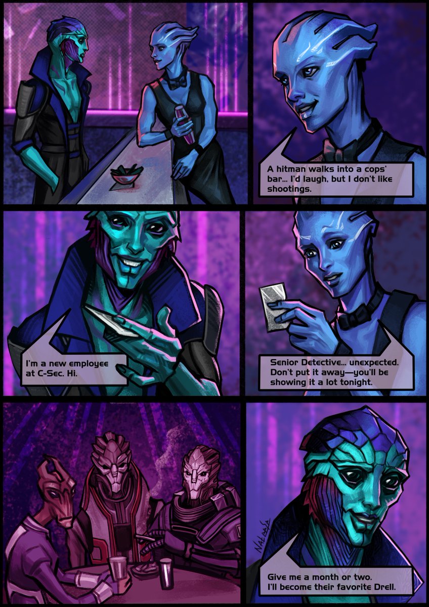 nateese_art's tweet photo. And here is the first comic featuring my new OC Reese
#ReeseAmos #drell #masseffect #masseffectfanart #asari #turians https://t.co/fuQAarN3sb