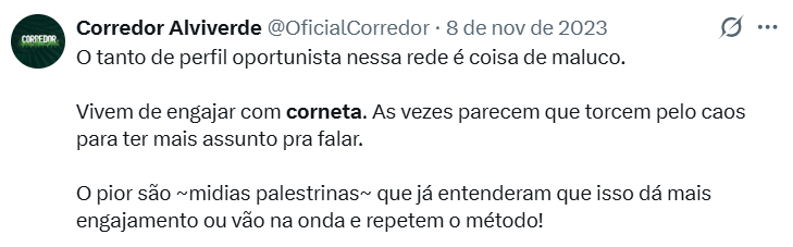 ColetPalestrina's tweet photo. Vamos buscar o meio termo aristotélico e encontrar um equilíbrio?

Porque a dialética de vocês é fascinante: o trabalho do técnico é blindado por um dogma sagrado, enquanto o torcedor, o único elemento vital e centenário do clube, é tratado com deboche e moralismo de gabinete.

Bora se unir? Juntos somos mais fortes.
AVANTI PALESTRA!