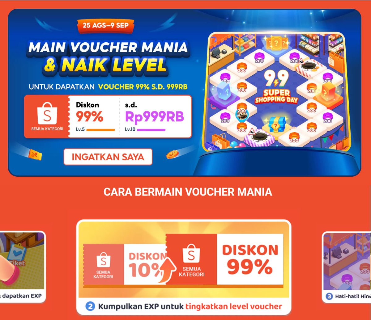 i_m_mortal_'s tweet photo. main voucher mania, dapatkan diskon 99% 999k

mulai 25 agustus - 9 september
https://t.co/CtdcLZO43U https://t.co/qyVNgz0kvw