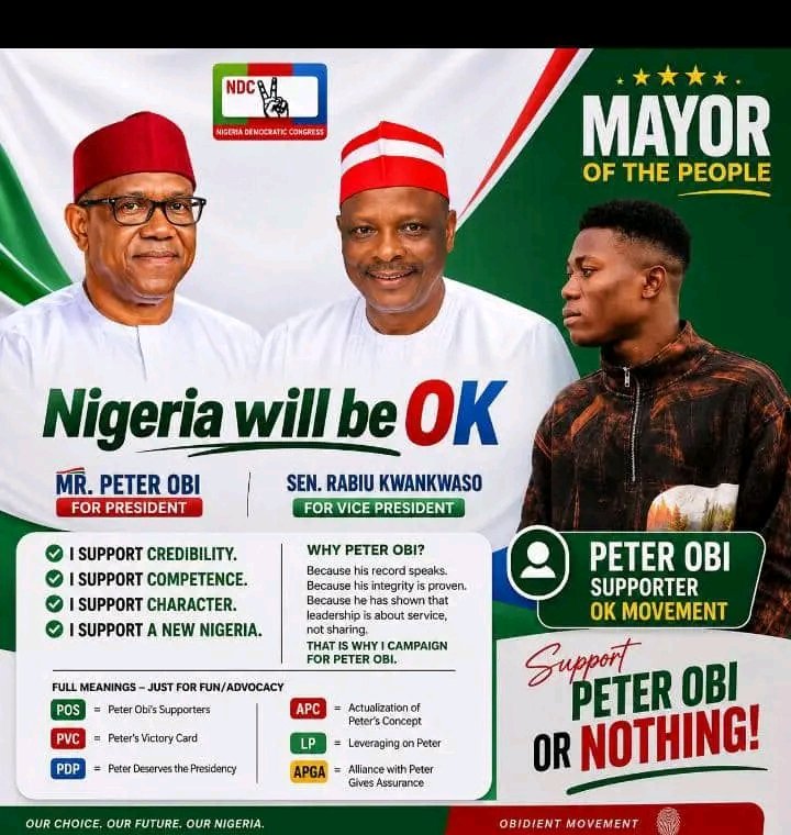 Mayorcrypto01's tweet photo. NIGERIA WILL BE OK — A CALL FOR RESPONSIBLE LEADERSHIP

Leadership requires vision, competence, accountability, integrity, and a genuine commitment to the people.

As the political season unfolds, Nigerians have the opportunity to evaluate the records, qualifications, policies, and character of every candidate before making their choice.

For me, this image represents a commitment to credible leadership, responsible citizenship, youth participation, and a better Nigeria.

Let us engage respectfully, ask important questions, verify information, and participate actively in the democratic process.

Our Choice. Our Future. Our Nigeria. 🇳🇬