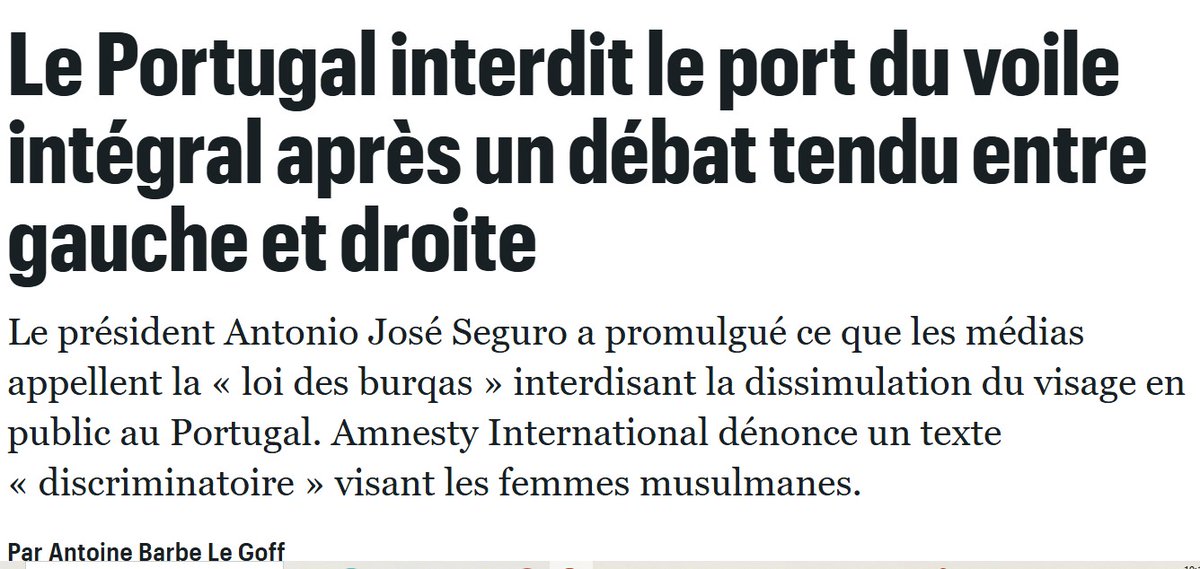 JeanMeslier01's tweet photo. Donc, pour @amnesty , considérer qu'une femme, parce qu'elle est une femme, doit se dissimuler entièrement dans l'espace public, ce n'est pas discriminatoire.
Ce qui est discriminatoire, c'est d'interdire cette pratique.
Amnesty a complètement vrillé. https://t.co/7nUaRWCgM5