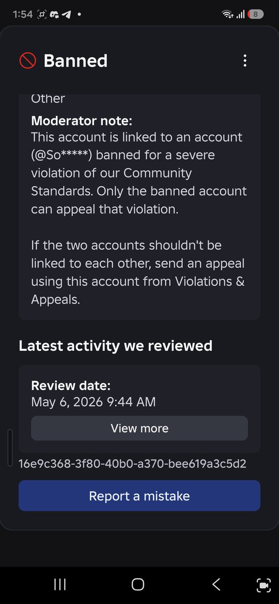 MAKES_GAMES0's tweet photo. Roblox is falsely banning people because of a glitch that makes a ban wave people loosing their old ids their progress i am also affected in this ban wave
ANNY89088
@Roblox @KreekCraft @RblxTracker @tiffikan https://t.co/xJJoMqJDRy