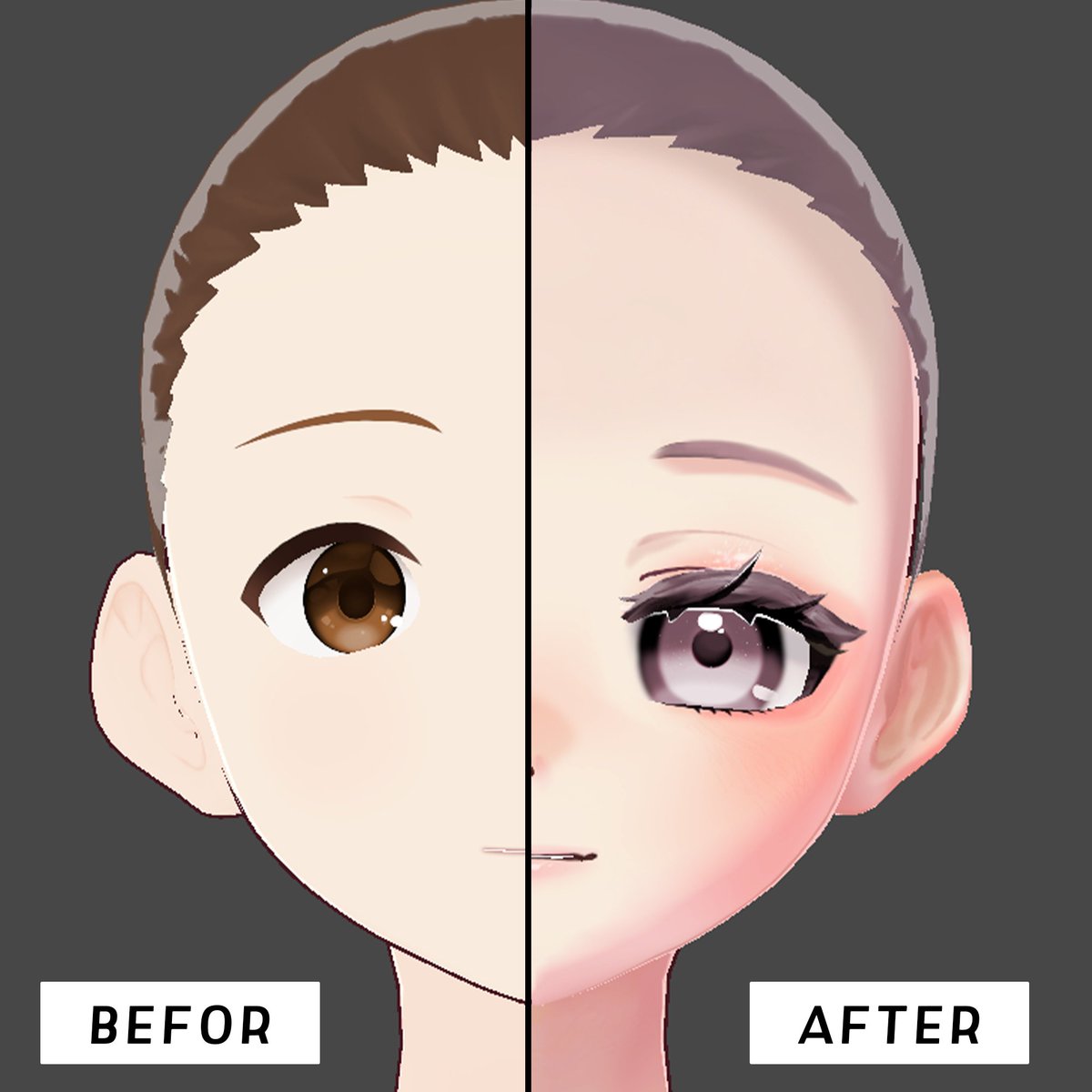 Yutti4132vr's tweet photo. 【VRoid】Sleepy Honey Makeup Set　販売開始！
今回は誰でも簡単にカラー変更可能なアイテクです🌸

https://t.co/CAYvIxLmtY

発売記念セール開催中✨
 8/31まで590 JPYで販売しております！

#VRoidファッション  #VRoid https://t.co/V3bVodbxeh