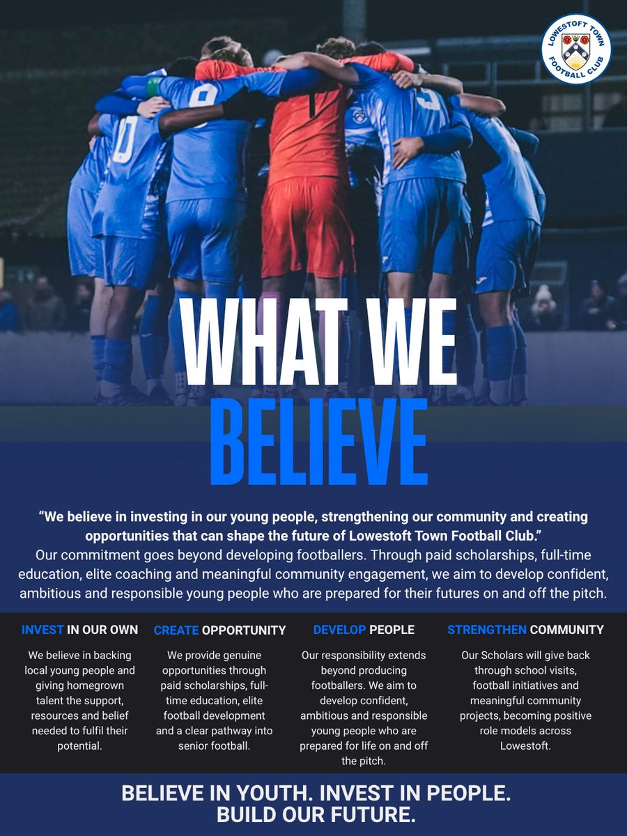 ltfc_scholars's tweet photo. Interested in supporting the next generation of Lowestoft Town? Partnership opportunities are coming soon.

Businesses interested in getting involved can register their interest now:
📩 scholars@lowestofttownfc.co.uk https://t.co/WI0ckTtfLc