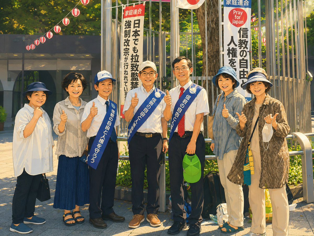 tomomo30000's tweet photo. 8／19
駅頭で「信教の自由」を訴えて下さる弁士の方々、お疲れさまでした💦
日中はまだまだ暑いですね😵
それでもチラシ配布を頑張るお姉様方と共に、少しだけ活動しました🤏

⬇️有志の勇姿
あと2人のお姉様たち写真に入っておりませんが、横で出会った方とずっとお話し中です😉👍 https://t.co/utoqex2nuP