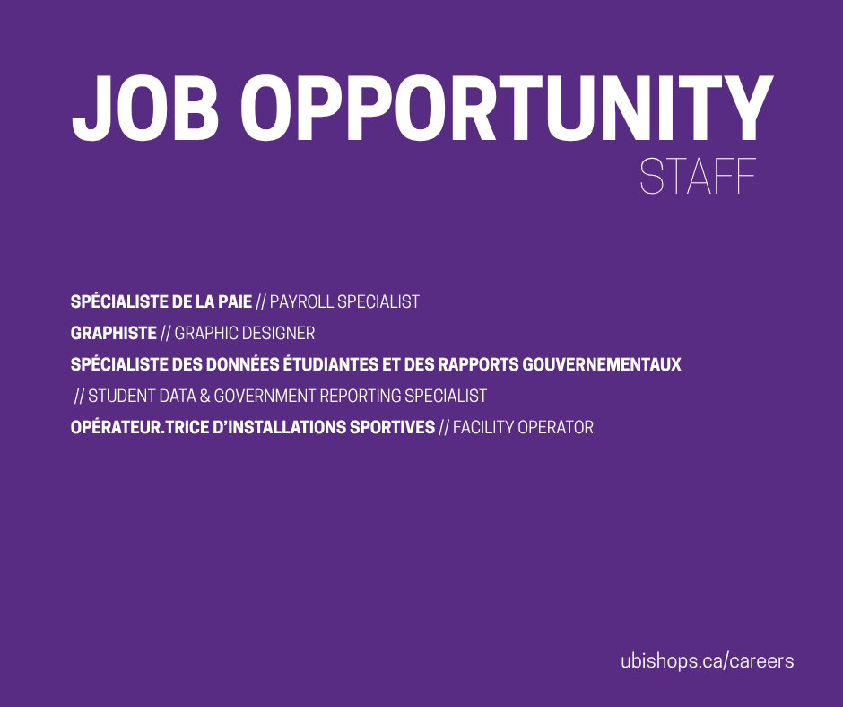 UBishops's tweet photo. We're hiring at #UBishops!
Check out our available Staff positions and find your next opportunity with Bishop’s University.
👉 Apply today: https://t.co/uIQbTaU1Kw https://t.co/UXtmx0W3D4