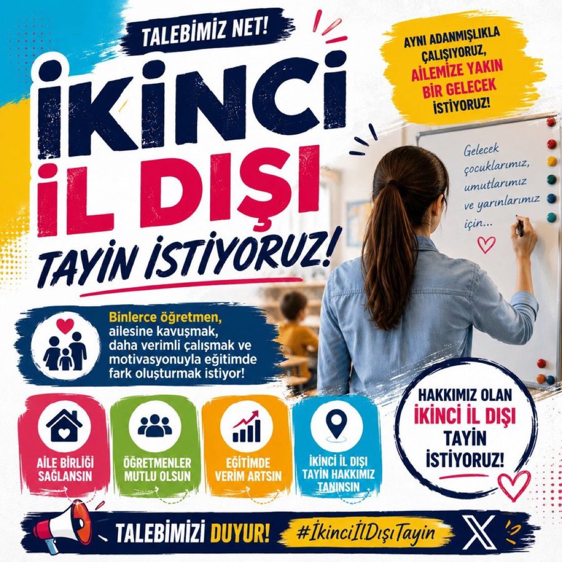 haber4621's tweet photo. 📌2. il dışı tayin bekleyen öğretmenlerimizin talepleri artık karşılanmalıdır.

📌Öğretmenlerimizin mağduriyet yaşamaması için bol kontenjanlı, adil ve şeffaf bir tercih süreci başlatılmalı; kılavuz ivedilikle yayımlanmalıdır.

@Yusuf__Tekin 

#2ildışınaMEBbolkontenjan https://t.co/dV623jGF8P