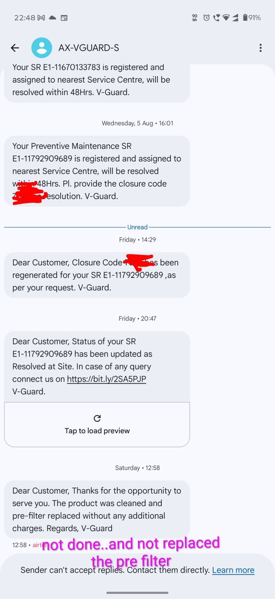 sandeeppedineni's tweet photo. V-Guard Tirupati service is extremely disappointing. Despite having an active AMC for my water purifier, my issue has been unresolved for over a month, while service tickets are being closed automatically without resolution.

Every technician visit brings a new diagnosis. First, I was told the membrane housing was faulty and that a replacement would be ordered. Instead, a membrane housing was brought from a local store. Now I'm being told the UV sterilizer is faulty, even though it was working properly before this service issue.

This is not a one-time delay. Every time the purifier needs service, V-Guard Tirupati takes nearly 2 months to resolve it.

What is the point of paying for an AMC if there is no timely service or accountability? @VGuardOfficial Please escalate this and provide a proper resolution instead of repeatedly closing tickets.
#VGuard #VGuardService #VGuardTirupati #CustomerService #AMC #WaterPurifier #ServiceIssue #ConsumerComplaint #PoorService