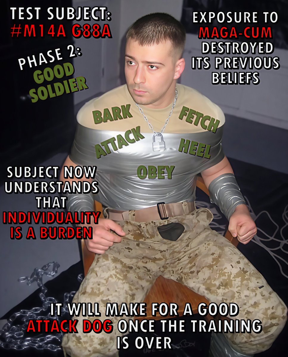 KinkyMAGAdog's tweet photo. Soldiers make amazing Attack Dogs https://t.co/Msoe2HO0f3