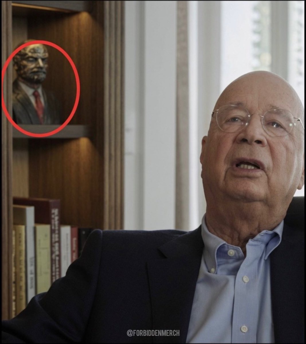 forbiddenmerch's tweet photo. Klaus Schwab has a bust of jewish Bolshevik leader Vladimir Lenin in his office…

Bolshevism never ended, they regrouped and rebranded https://t.co/cNZa9c6Hph