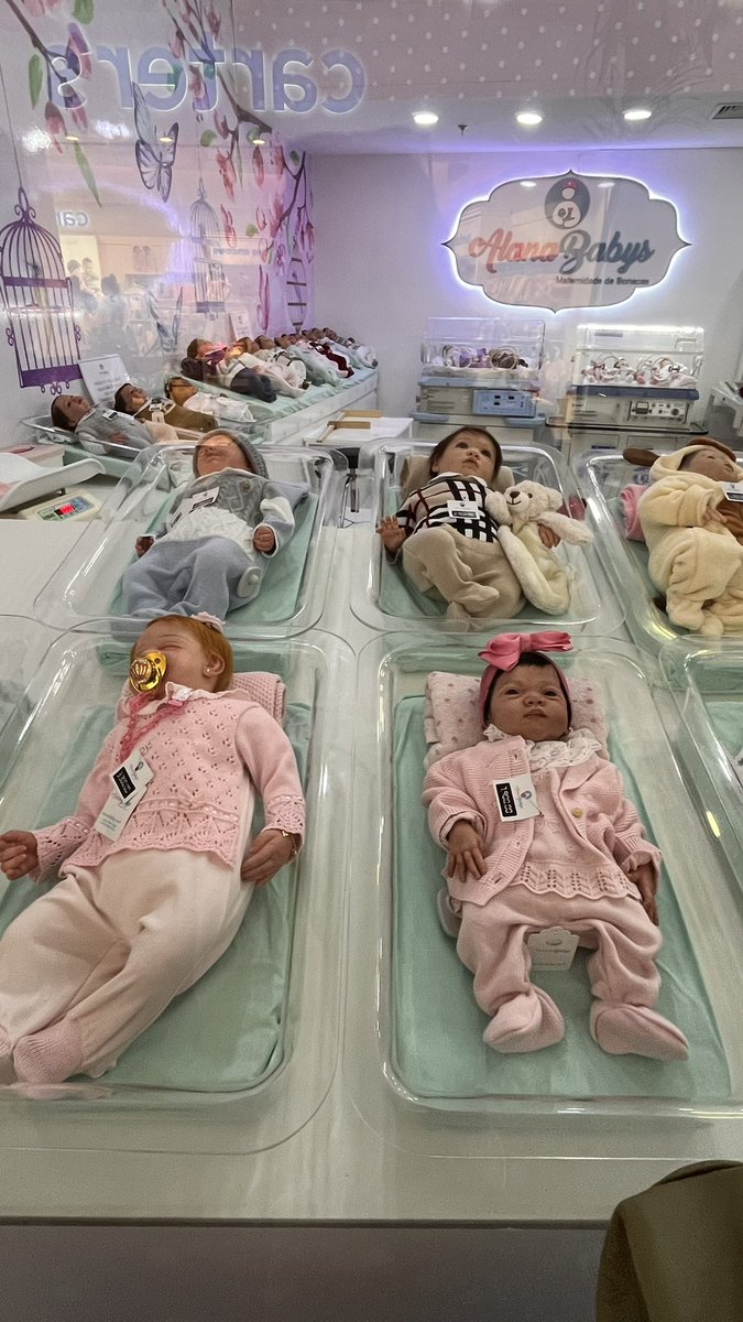 sinembagce's tweet photo. Brezilya’da gördüğüm en ilginç şeylerden biri hipergerçekçi reborn bebeklerdi. Bakım verme ve bağ kurma dürtüsü ciddi bir pazar yaratmış. 2025’te yaklaşık 300 milyon dolar. Büyüme projeksiyonu ise bence korkutucu. Duyguların da piyasası var. https://t.co/gZ4JvnpfJ3