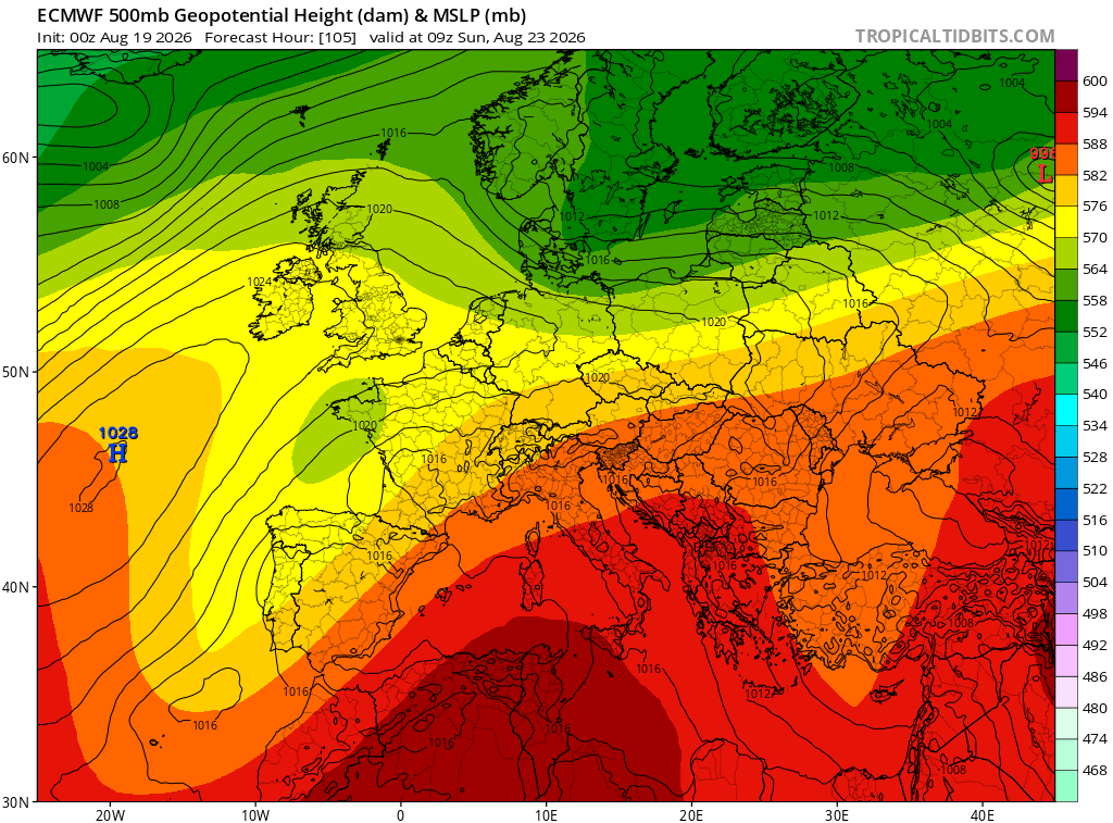 glezjuanje's tweet photo. Segunda quincena de agosto y ya empiezan a llegar las típicas vaguadas o DANAs de entidad que nos envía la circulación de latitudes medias.

Con un mar tan extremadamente cálido, estas vaguadas/DANAS tienen más combustible disponible y de mayor calidad, para desarrollar tormentas de muy alto impacto. Así que atención durante los próximos días.

Por cierto: observo con frecuencia mencionar el aire frío en altura asociado a estas vaguadas/DANAs como factor clave desencadenante. Pero no, las tormentas más virulentas no están asociadas principalmente al aire frío, son otros fenómenos más complejos asociados los que entran en juego.