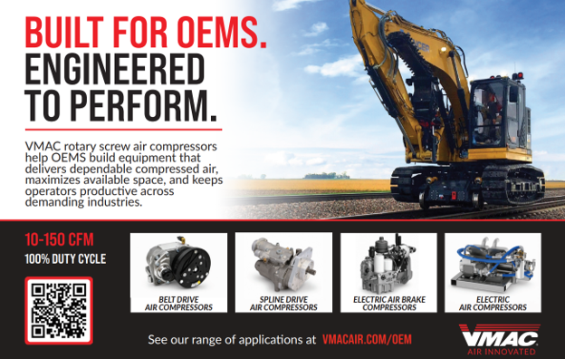 VMACAir's tweet photo. ➡️BUILT FOR OEMS. ENGINEERED TO PERFORM.⬅️ When compressed air needs to become part of your equipment, #VMAC works directly with #OEM design teams to develop custom rotary screw air compressor systems built around the application. Learn more: https://t.co/V5OSkXmpwX https://t.co/KyVBMwBjpG