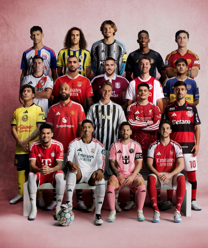 LARGOESPN's tweet photo. Adidas REVELA seus 19 CLUBES PRIORITÁRIOS!

A marca iniciou sua nova campanha global, “we are so back”, reunindo alguns dos principais clubes patrocinados pela Adidas. 

🇪🇺 TOP EUROPEUS
Real Madrid, Arsenal, Bayern de Munique, Manchester United, Juventus e Liverpool.

🌎 AMÉRICAS
Flamengo, Boca Juniors, River Plate, América, Inter Miami.

🇪🇺 OUTROS EUROPEUS
Ajax, Aston Villa, Lyon, Roma, Benfica, Newcastle e Fenerbahçe.

🌍 ÁFRICA
Orlando Pirates.

Ao todo, são 19 CLUBES considerados prioritários pela marca.

E alguns gigantes ficaram de fora, como Al-Nassr, Tigres, Celtic, Sevilla,Como, Cruzeiro, Internacional.