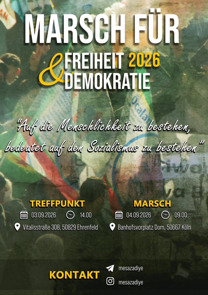 arjenmnks72's tweet photo. ‘’Özgürlük ve Demokrasi için yürüyoruz. Bin kilometrelik yolun ilk adımlarını atıyoruz.’’
#freedomöcalan #mesazadiye https://t.co/Zp94blWV2Y