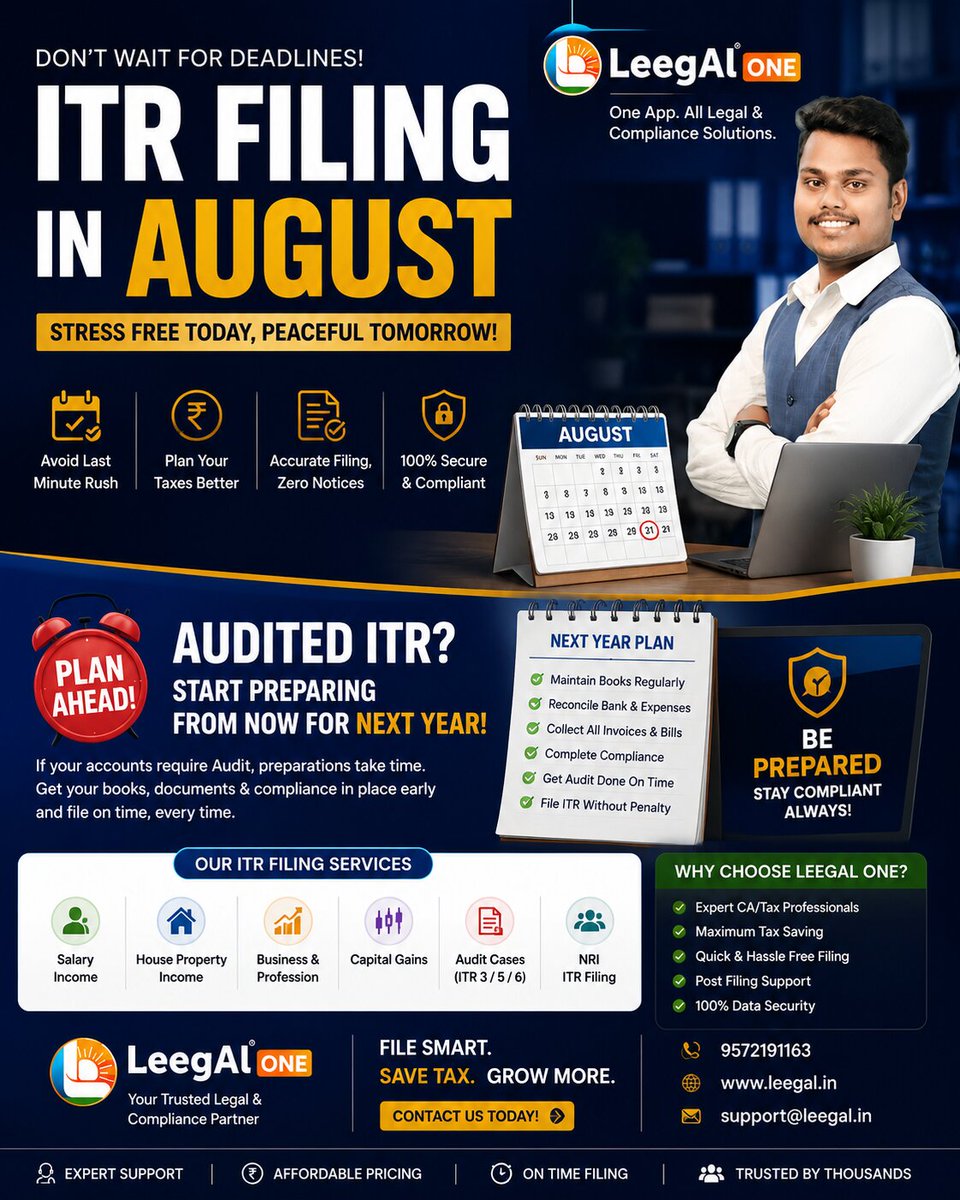 leegalindia's tweet photo. ITR August mein. Stress-free kal. ⚖️📲 #LeegAlONE https://t.co/WBtCPfzn0H