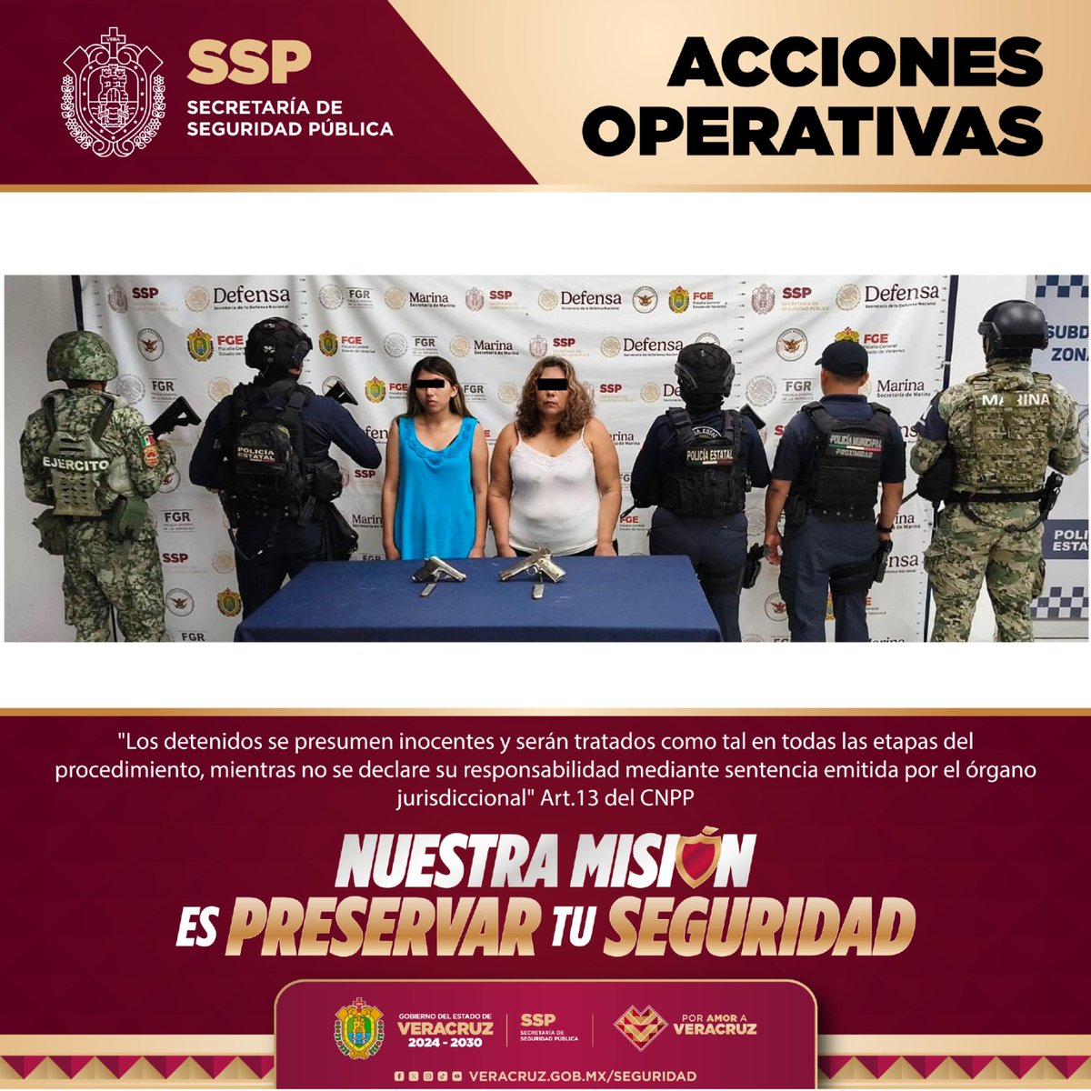 SP_Veracruz's tweet photo. #SSPVerInforma 🚨 Por portación ilegal de arma de fuego detuvimos a 6 personas, decomisando armas cortas y largas, cargadores y cartuchos útiles.
⚠️@SEMAR_mx @Defensamx1 @GN_MEXICO_ 🚔 https://t.co/tLd07Mg2NM