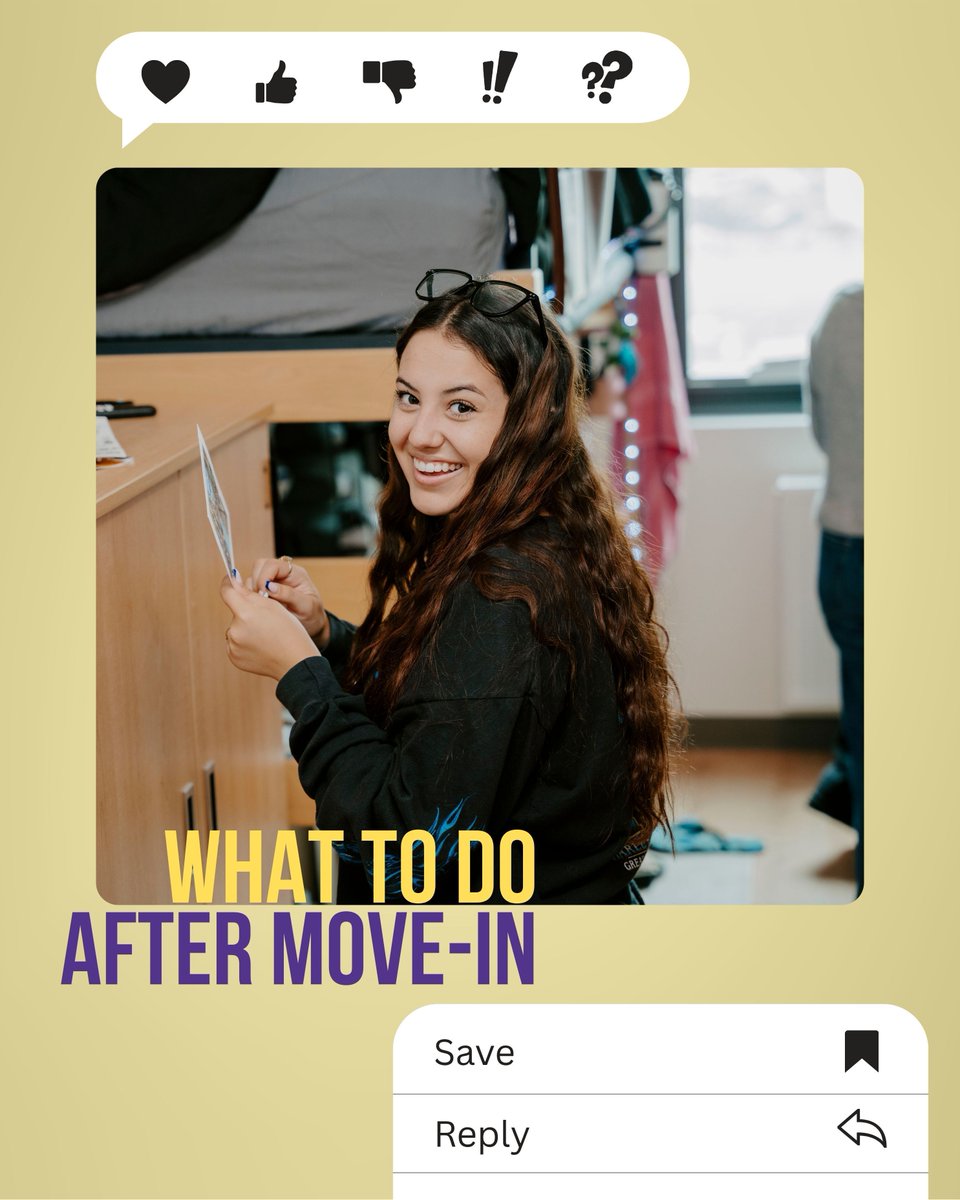 sfstatehousing's tweet photo. Once your belongings are inside, take care of these two quick tasks: 
📦 Break down and properly dispose of your moving boxes. 
📝 Complete and submit your Room Condition Form. 
Check your Getting Settled Guide for more helpful post-move-in reminders! https://t.co/uHZcUQJo8h