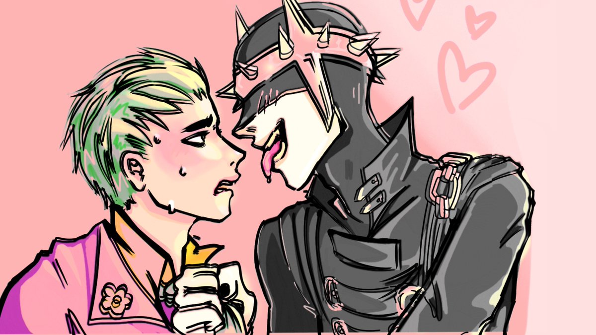 Viixeii's tweet photo. Batjokes fanart colored to the best of my bad abilities lel.
#batjokes #batman #dc #fanart #digitalart #thebatmanwholaughs #joker 
#piss https://t.co/pkIJP4h0i8
