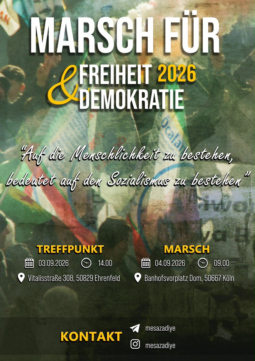 SemaUnal54698's tweet photo. ‘’Özgürlük ve Demokrasi için yürüyoruz. Bin kilometrelik yolun ilk adımlarını atıyoruz.’’
#freedomöcalan #mesazadiye https://t.co/ghtruPCijE