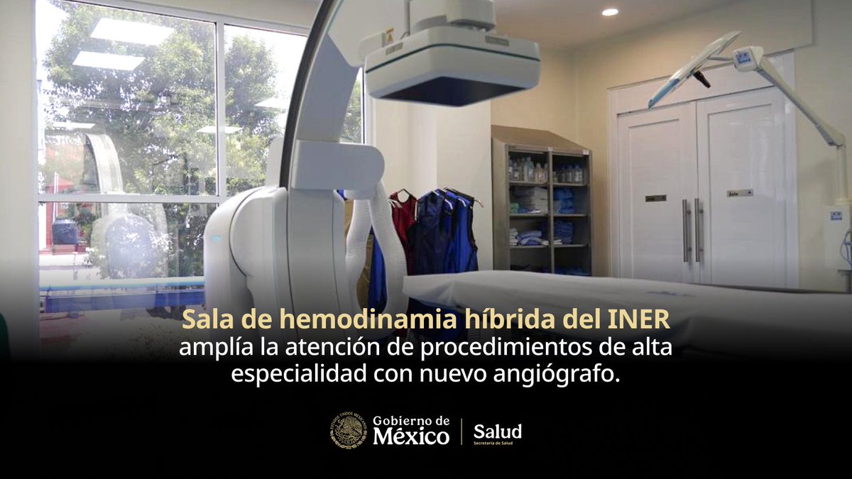 SSalud_mx's tweet photo. #ComunicadoSalud 

Sala de hemodinamia híbrida del INER amplía la atención de procedimientos de alta especialidad con nuevo angiógrafo

➡️ https://t.co/7cIxfE3kmx

@RespiraINER https://t.co/YO1SUUTRH5