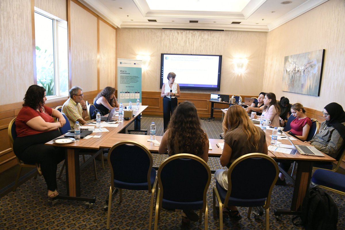 Beirutlitanmiya's tweet photo. Funded by the European Union under Erasmus+ (Project No. 101242787)

The Round 3 Consensus Meeting of the LEBANurse Delphi Study brought together partners to finalize agreement on the proposed Nurse Assistant curriculum, focusing on clarifying responsibilities, professional boundaries, and curriculum content.

🤝 Project Partners:

Center for Social Innovation (CSI) – Cyprus

American University of Beirut (AUB) – Lebanon

American University of Beirut Mediterraneo – Cyprus

Global Health Team of Experts (GHTE) – Lebanon

Iasis – Greece

Beirut Association for Social Development (BASD) – Lebanon

Objective:  
To reach a single, agreed curriculum outline for Nurse Assistants that strengthens nursing education and supports community health.
@ahmadhachmieh 
@lebanurse