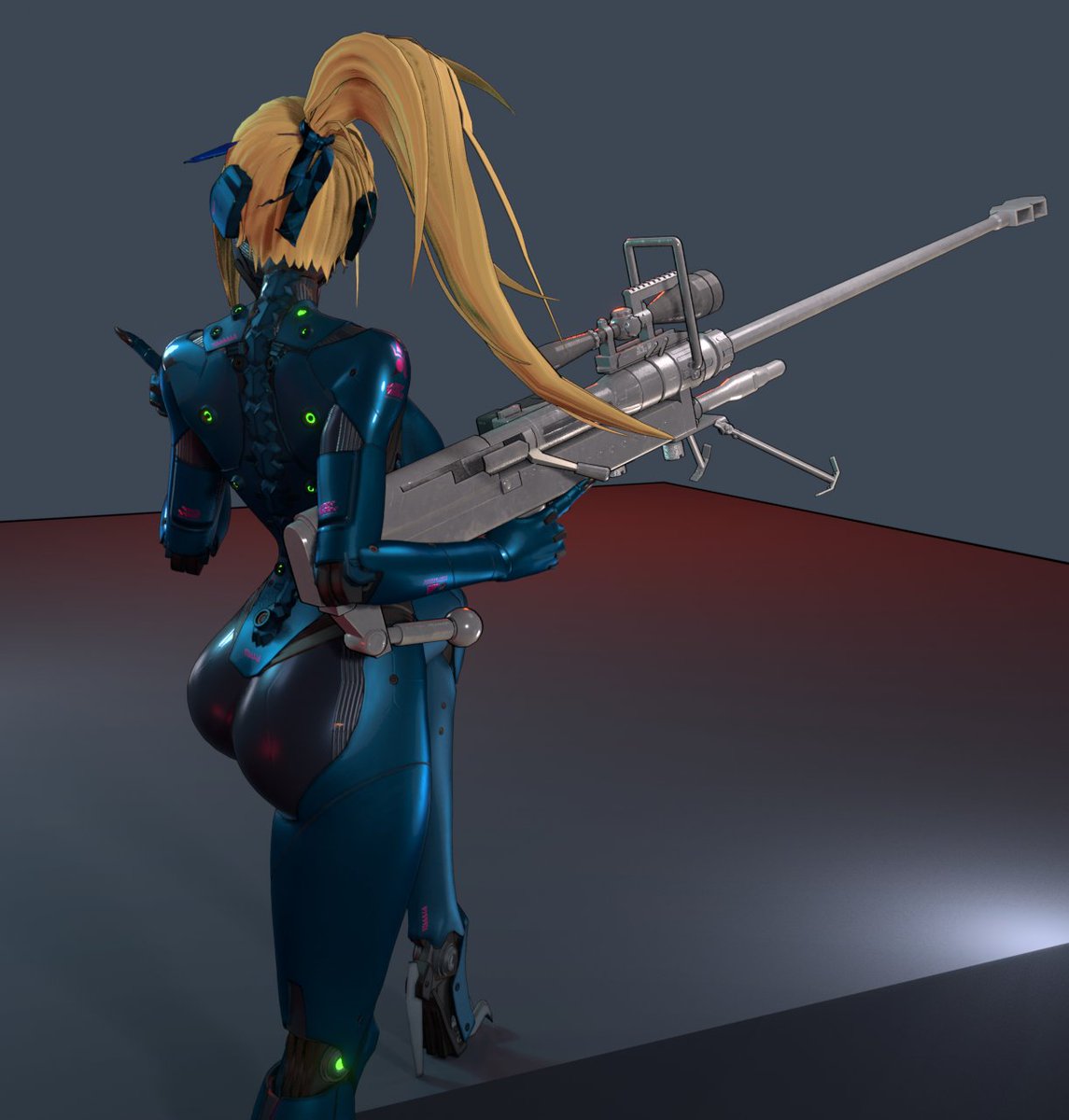 EzulaOne's tweet photo. Big Rifle Samus - render request https://t.co/es38CGqzk2