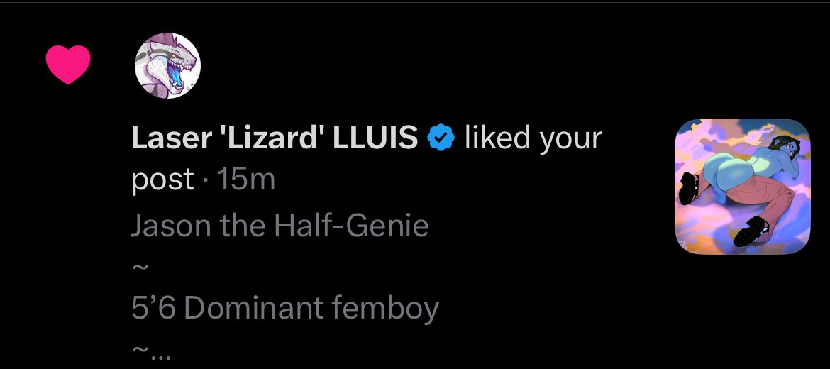 HellDaddy101's tweet photo. Oh hey someone liked one of my posts who could it b-

THE HOTTEST LIZARD HIMSELF???

Neat :) https://t.co/pxaEear2Vc