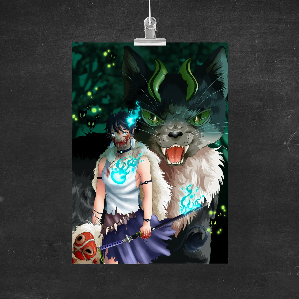 TillyCyann's tweet photo. Princess Mononoke x Rin Okumura 

#aoex #blueexcorcist #rinokumura https://t.co/prabF4egWC