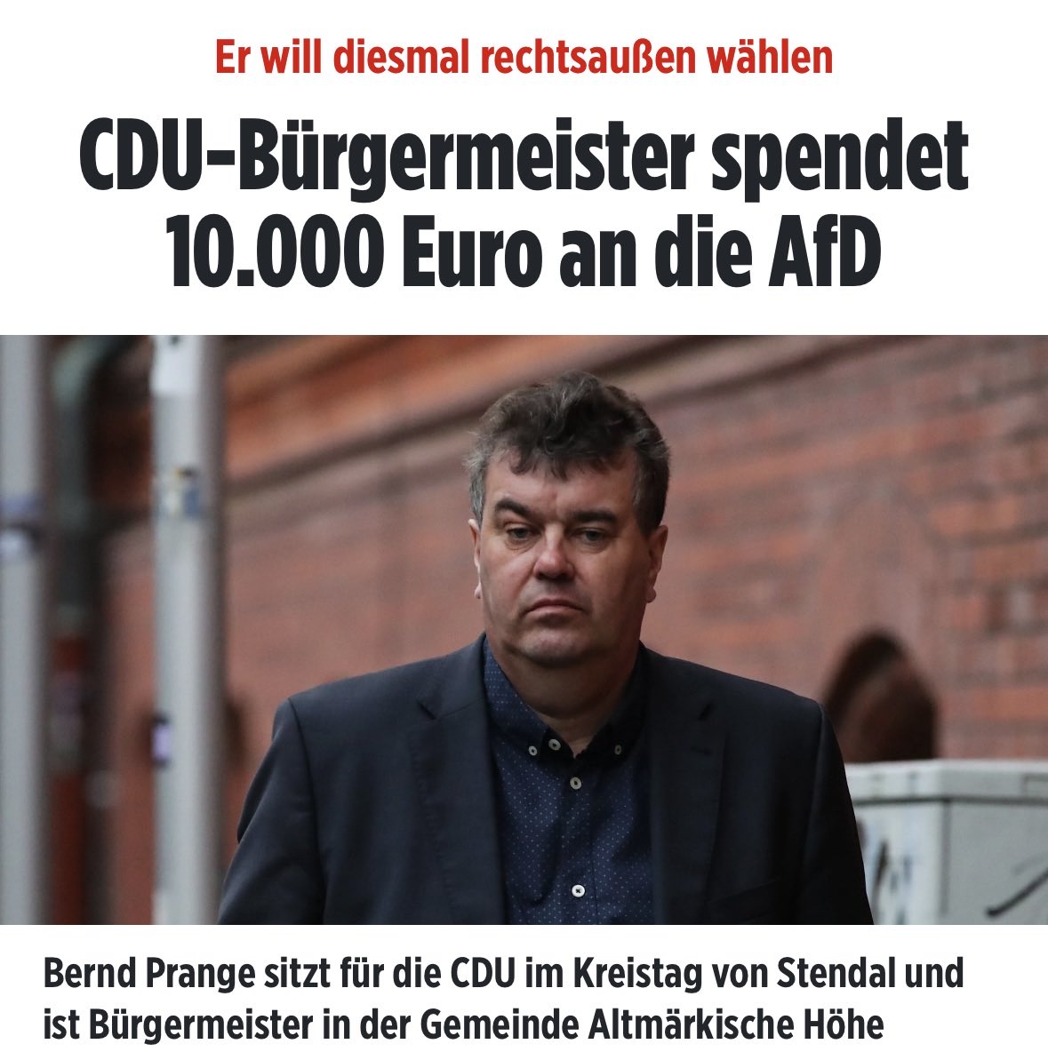 queru_lant's tweet photo. Darf ich vorstellen: Bernd Prange, der aufrichtigste CDU-Politiker Deutschlands. https://t.co/jnLa0Pd8pW