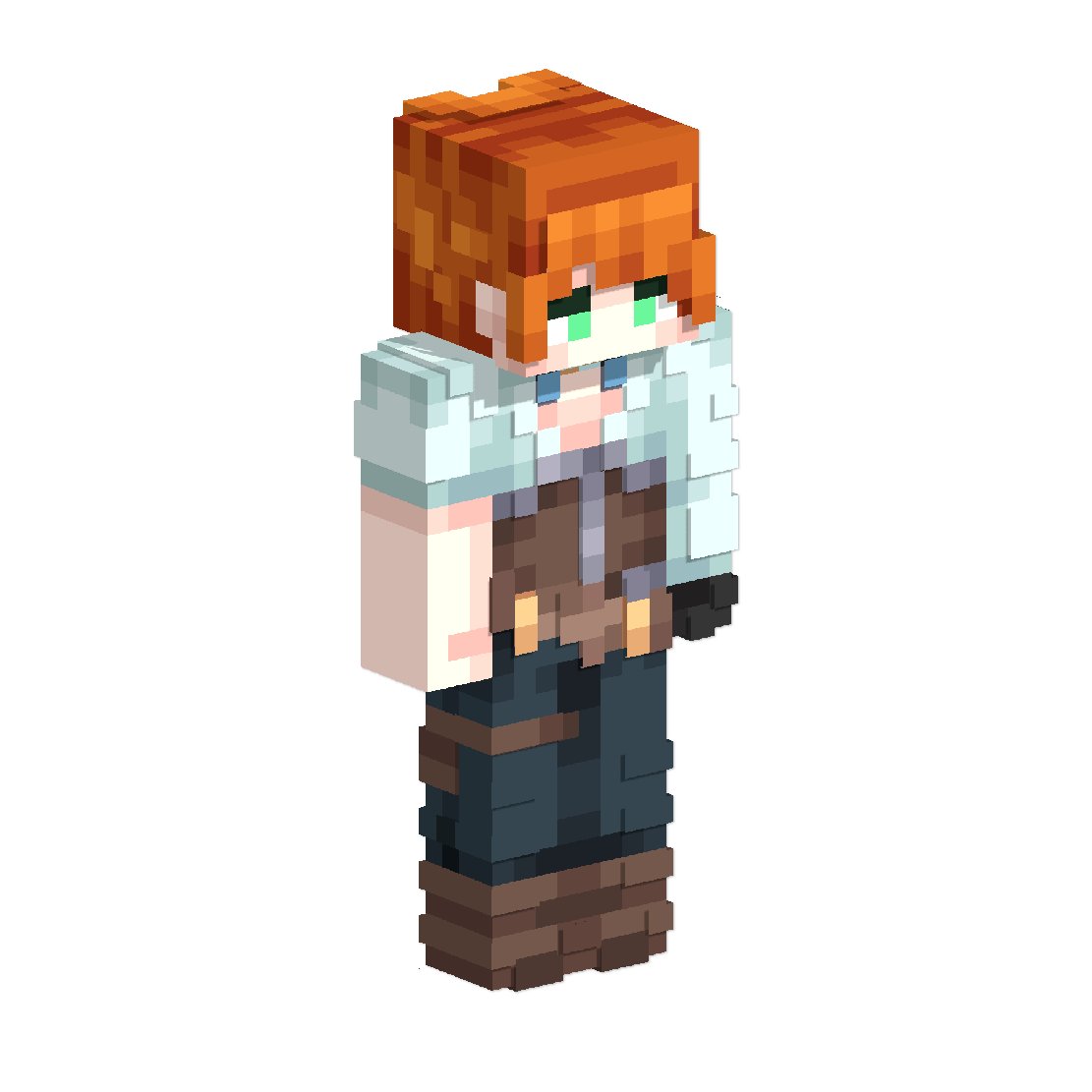 JesterWanted's tweet photo. An Amelia Minecraft skin I paid for, done by @evmellon . A masterpiece! https://t.co/LEfC6bcrGG