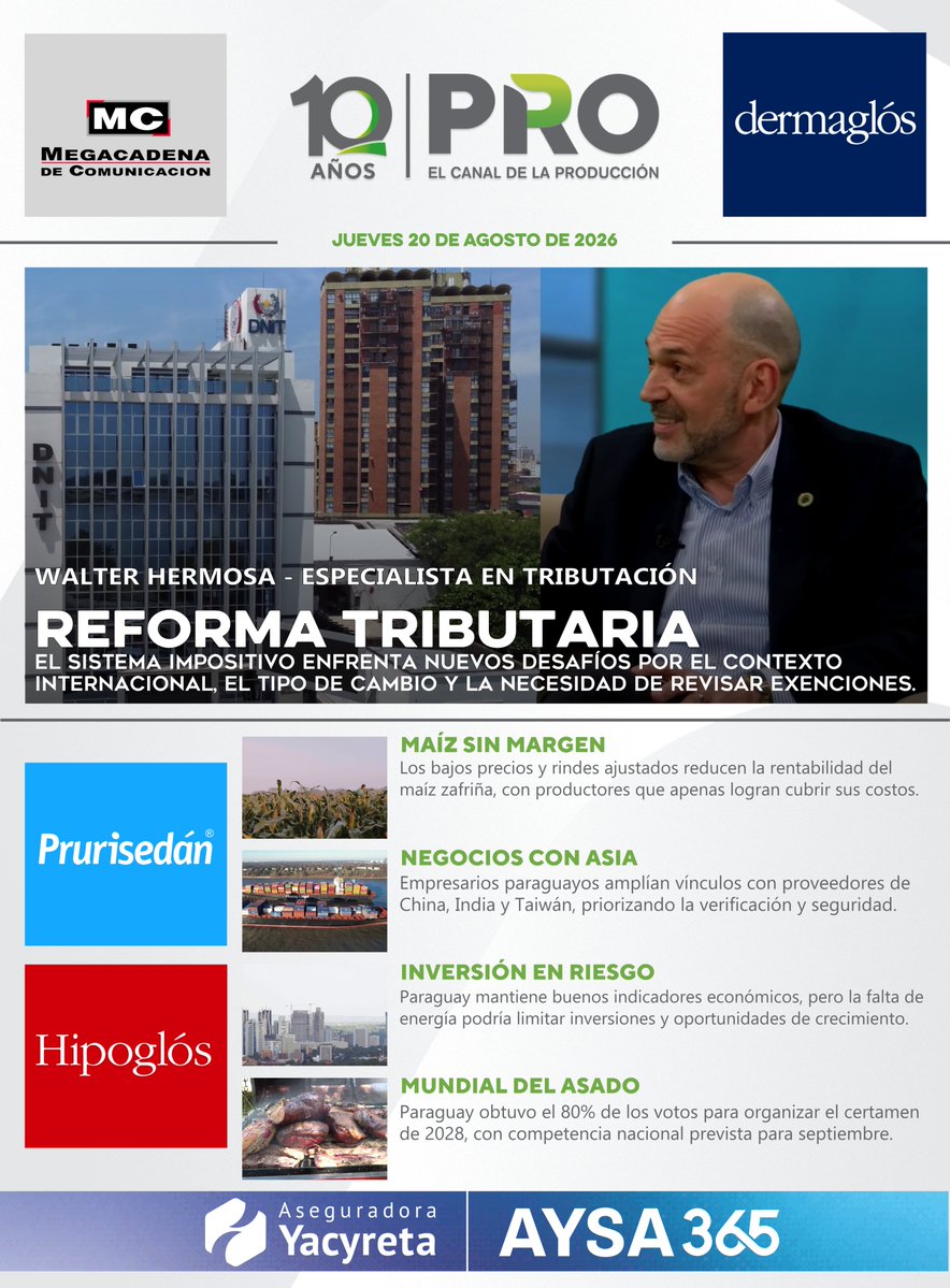 canalpropy's tweet photo. ☁️ ¡Buen día!

🙌🏻 Portada informativa de #CanalPRO

📌 Edición 20.08.26

📲 ¡Visitá https://t.co/kYYfiwGuBC! https://t.co/MTbz5NNQ4D