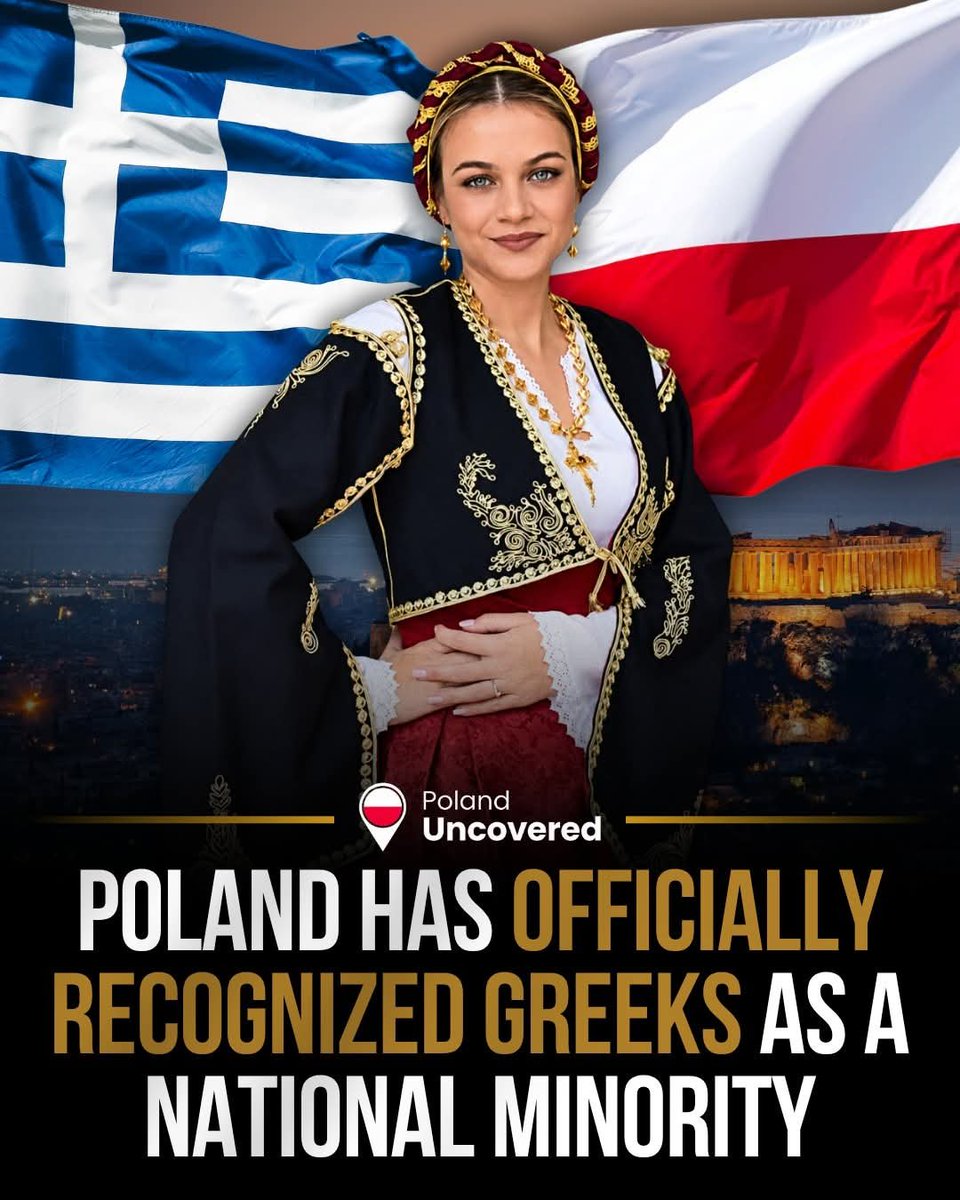 IoannaDementi's tweet photo. 🇵🇱🇬🇷 Poland has officially recognized Greeks as a national minority!

This will allow the Greek community to gain access to additional funding for cultural and linguistic development, the right to register their surnames in public records according to Greek linguistic tradition, and special legal protection.

The Greek presence in Poland dates back to the 14th century. However, many Greeks moved here after the Greek Civil War (1946–1949), when Poland took them in as war refugees. Many were wounded soldiers, women, and children.

Today, around 6,000 Greeks live in Poland.