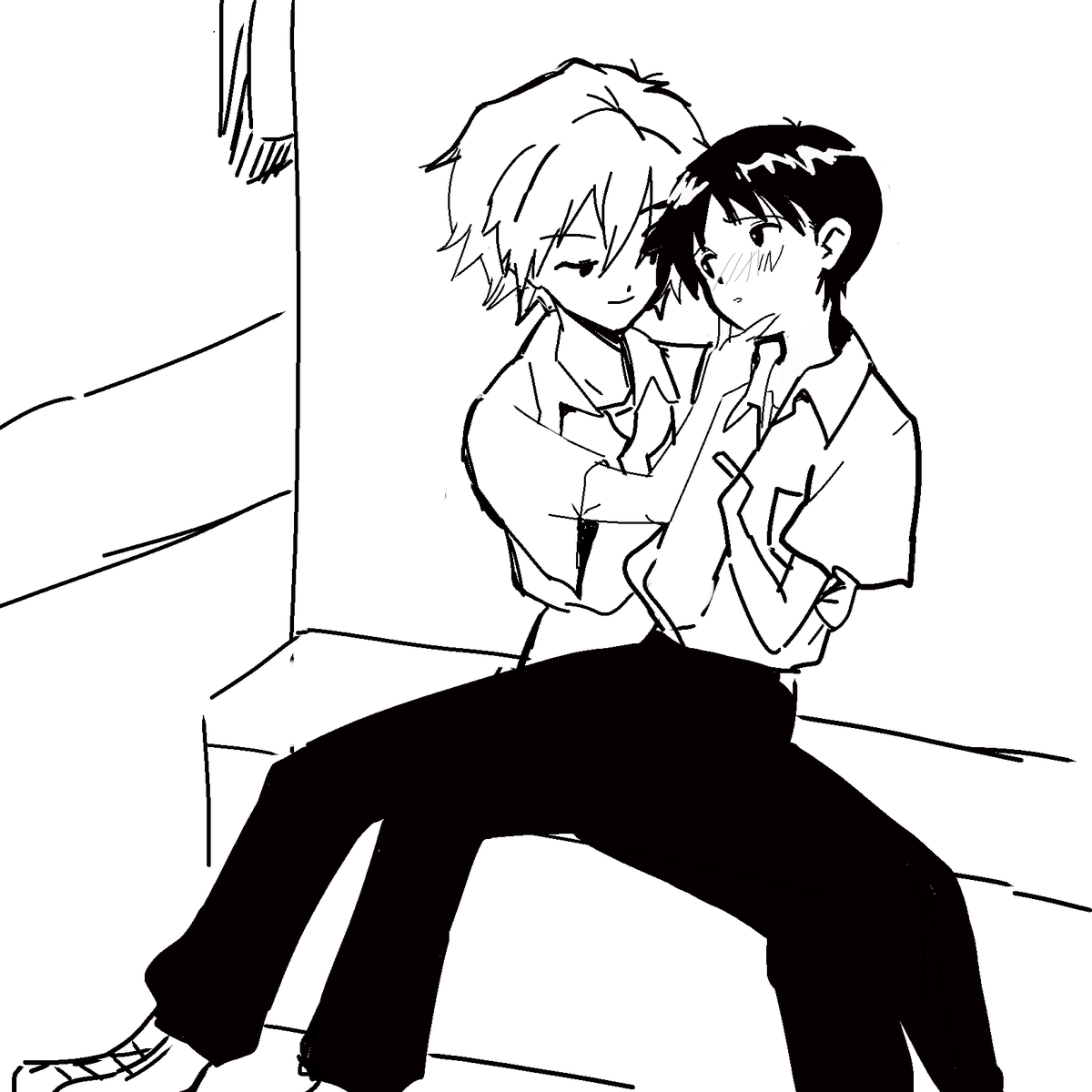 236kawoL's tweet photo. He found out Shinji is a boy kisser https://t.co/GAHV7kuhxP