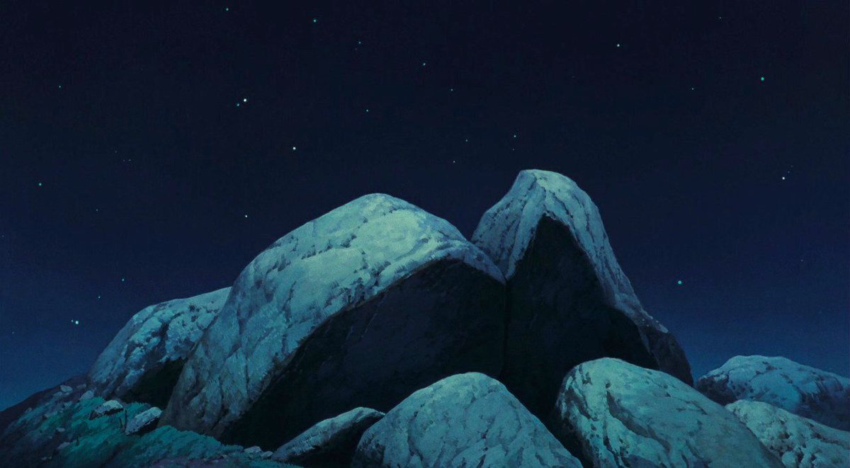 gen_ghibli's tweet photo. #EscenariosGhibli La noche, en 'La princesa Mononoke' (Hayao Miyazaki, 1997). https://t.co/ROGUtSQwST