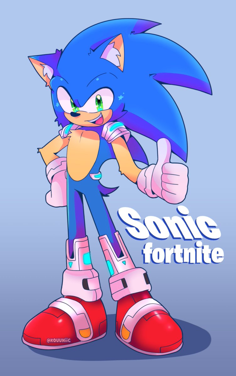 kouuniic's tweet photo. Fortnite Sonic in my style, I HAD to draw him! 🫒
#Sonicthehedgehog #fortnite #fanart https://t.co/sondKojMvt