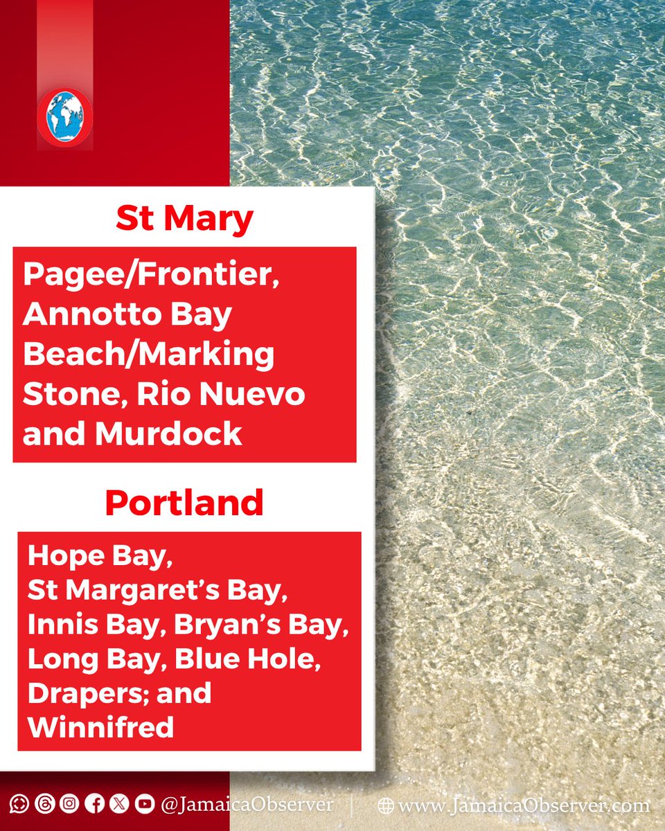 JamaicaObserver's tweet photo. The Jamaican government has listed 60 beaches across the island that it says provides free access to the public.
https://t.co/TXIpdIRgPx https://t.co/Yogs1qySGM